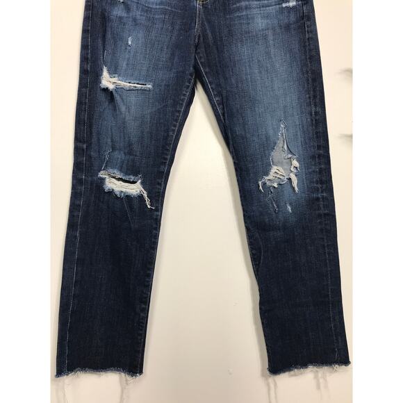 AG Adriano Goldschmied Ex-Boyfriend Slouchy Slim Fit Medium Blue Distressed 28 - Picture 3 of 11